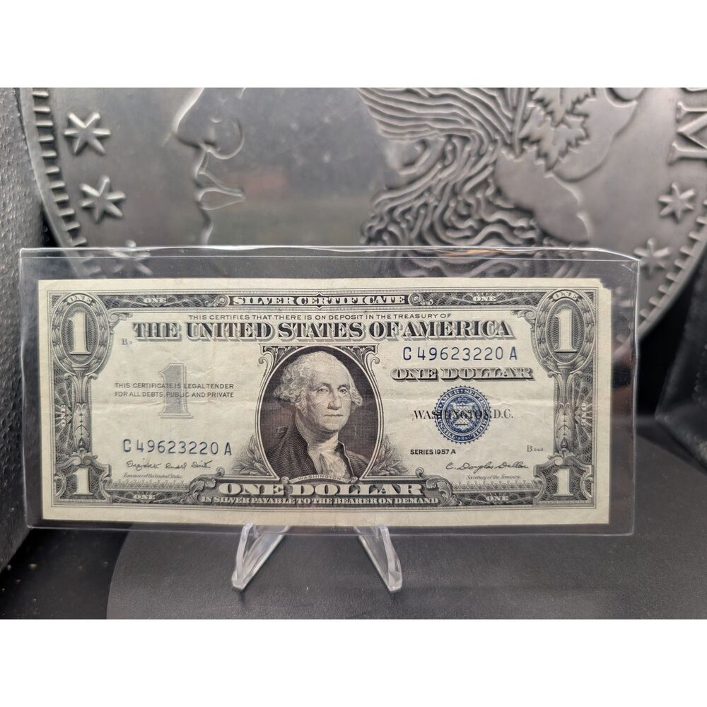1957 $1 Silver Certificate • Blue Seal • C49623220A • Clean Circulated